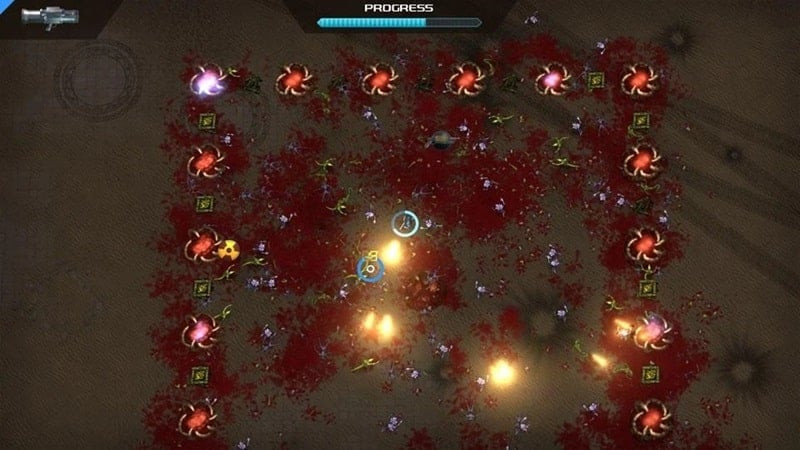 Crimsonland gameplay on an Android device