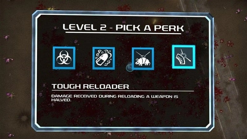 Crimsonland weapon selection screen