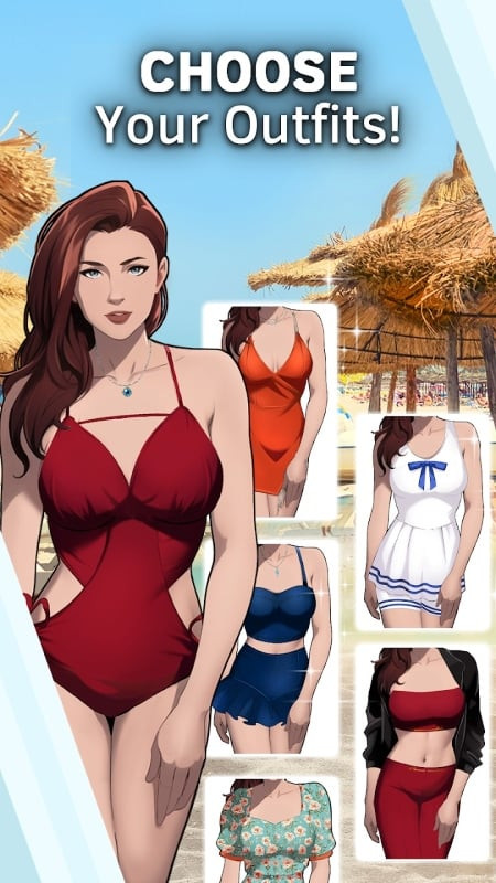 Crush Island: The Game outfit customization screen