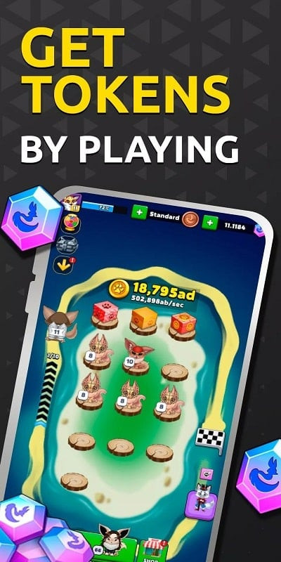 Crypto Fox gameplay screenshot showing merging