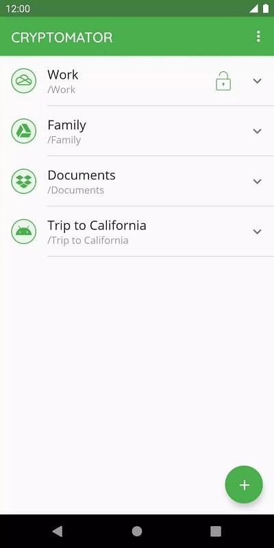 Cryptomator app interface