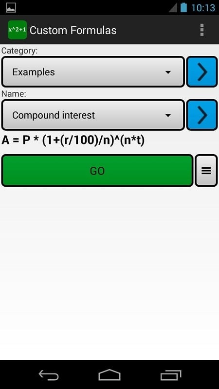 Inputting values for multiple formulas