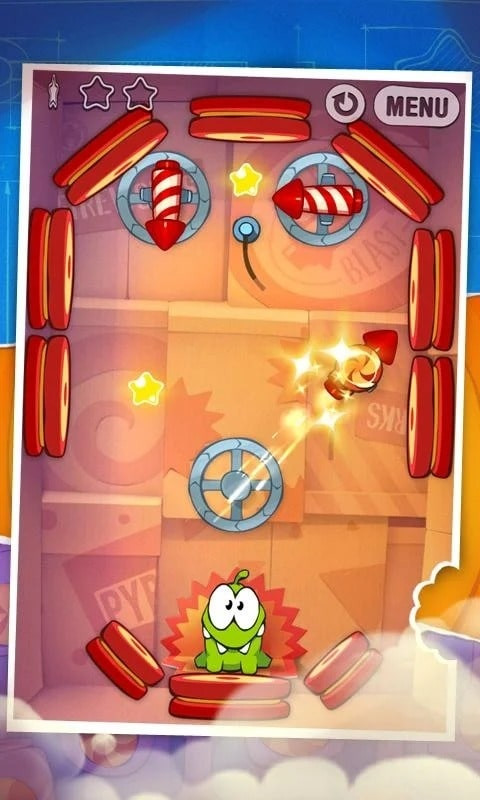 Om Nom waiting for candy in Cut the Rope: Experiments