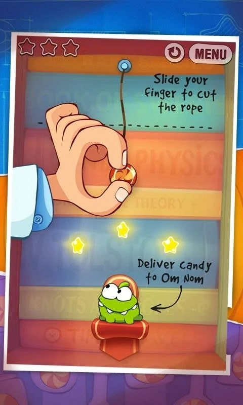 Close-up of a candy in Cut the Rope: Experiments