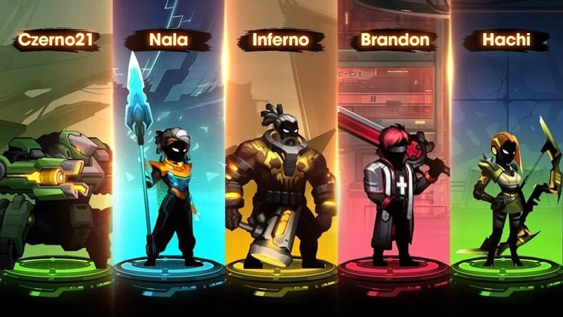 Cyber War character selection screen