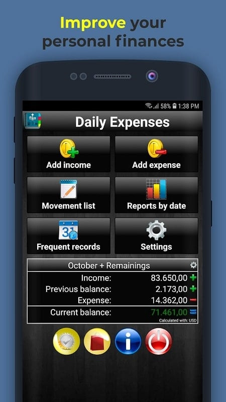 Daily Expenses 2 report screenshot