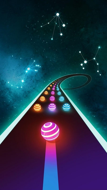 Dancing Road gameplay with slopes and obstacles