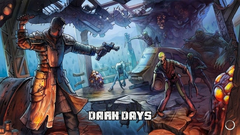 Dark Days: Zombie Survival - Hình ảnh nhân vật chính đứng giữa khung cảnh hoang tàn