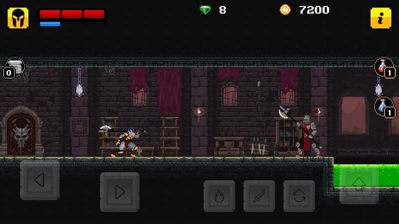 Character in Dark Rage using magic to attack an enemy.