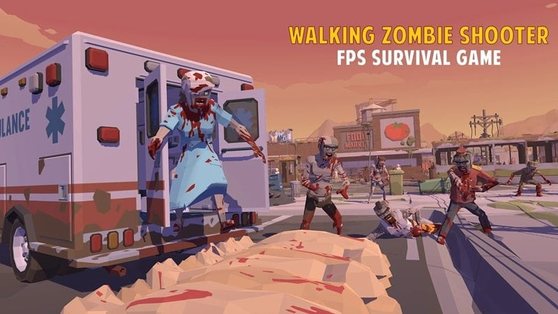 Dead War MOD APK screenshot showing different zombie types