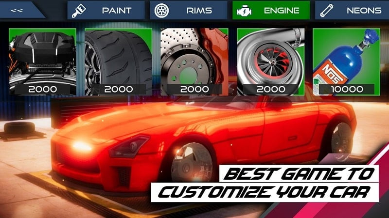 Deadly Speed MOD APK - Car Selection Screen