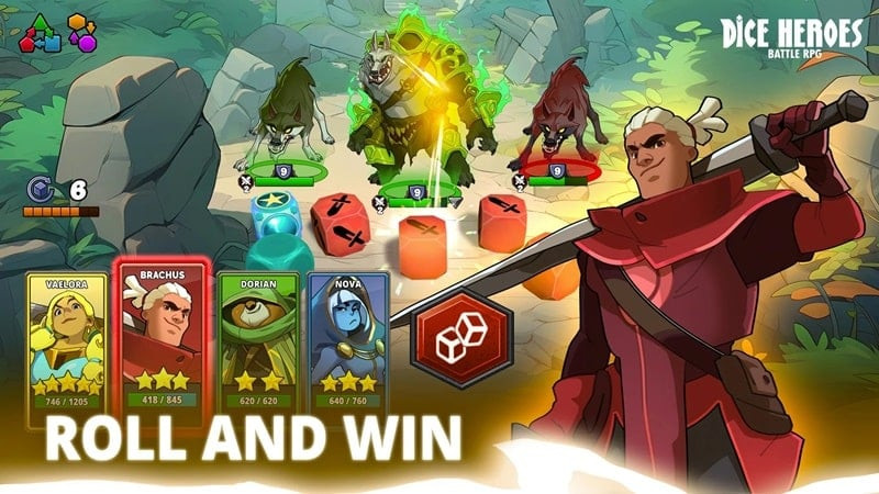 Dice Heroes - Battle RPG MOD APK Dice Rolling