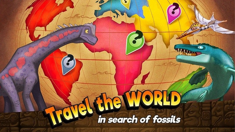 Dino Quest MOD APK world map screenshot