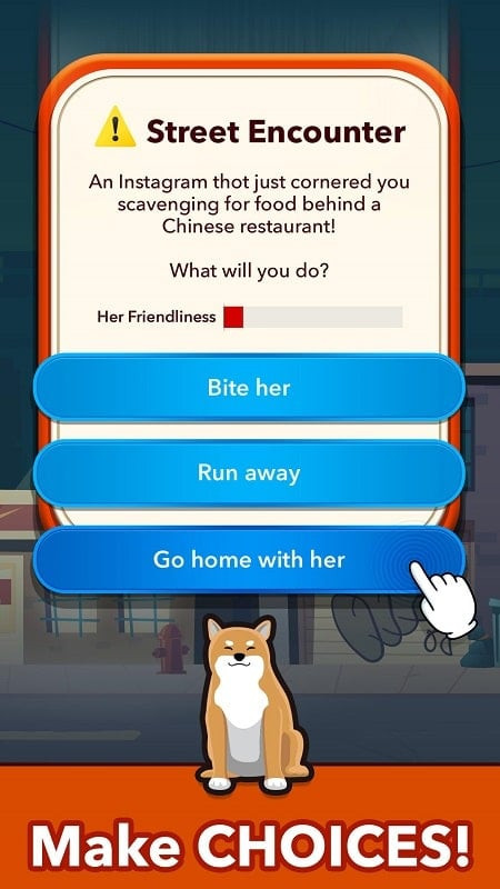 Dog making choices in DogLife – BitLife Dog Game