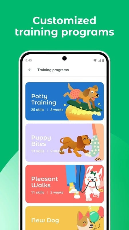 Dogo MOD APK training program selection