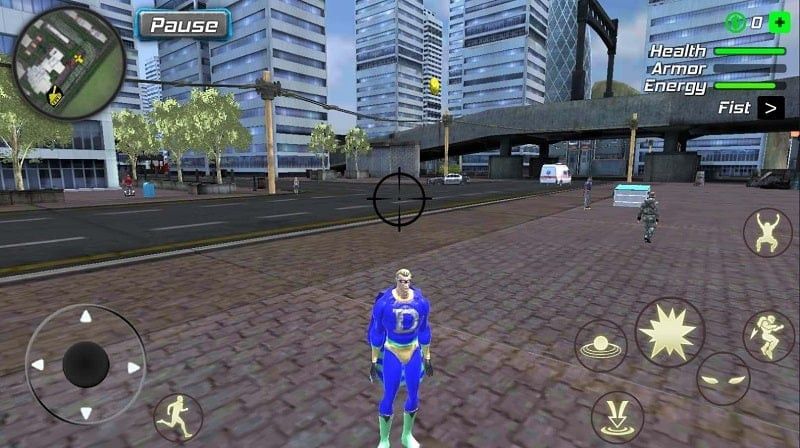 Dollar Hero in-game screenshot showing the city