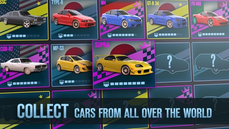 Drag Battle 2 MOD APK Car Collection