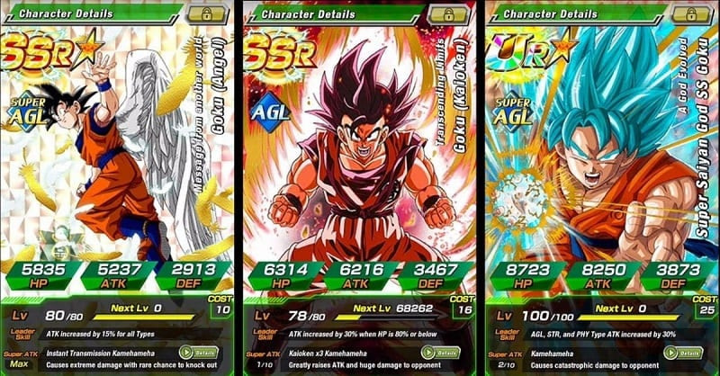 Dragon Ball Z Dokkan Battle MOD APK Characters