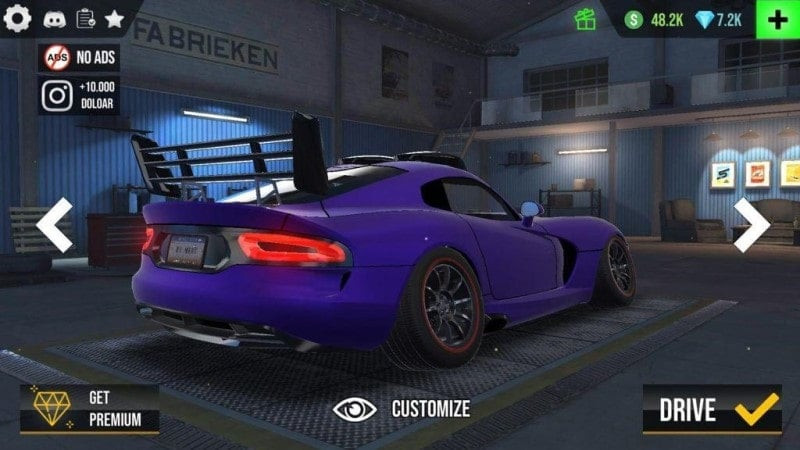 Customizing cars in Drive Club MOD APK