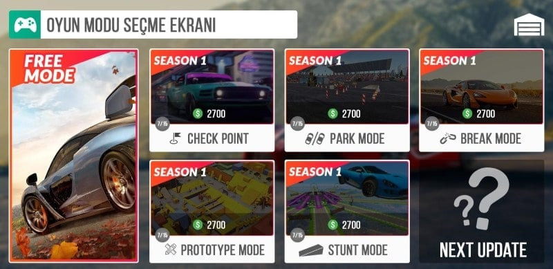 Different game modes in Drive Club