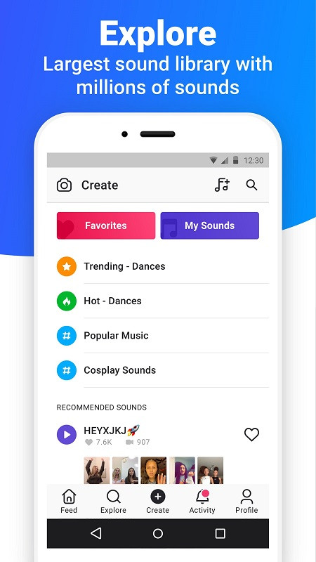 Dubsmash MOD APK Interface