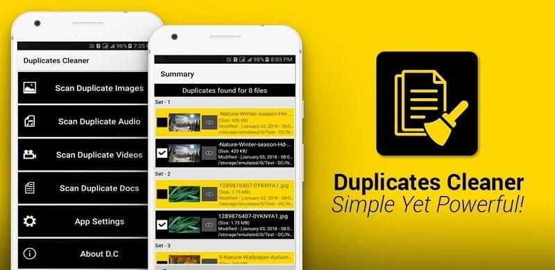 Duplicates Cleaner - Giao diện ứng dụng