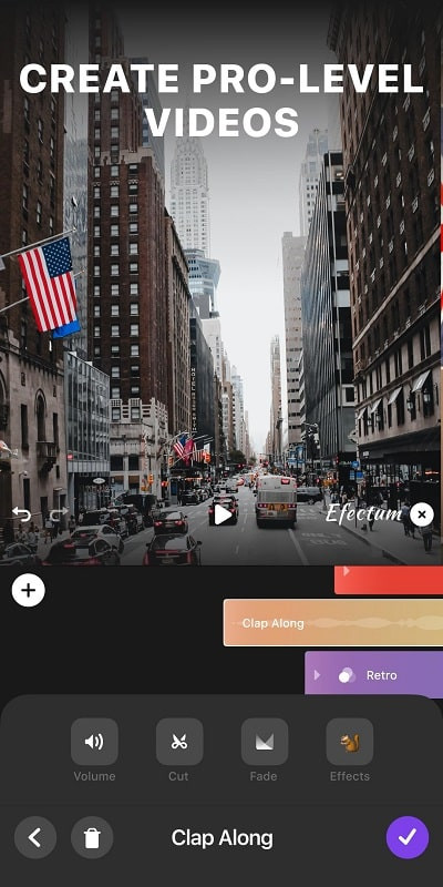 Efectum MOD APK Video Editing Interface