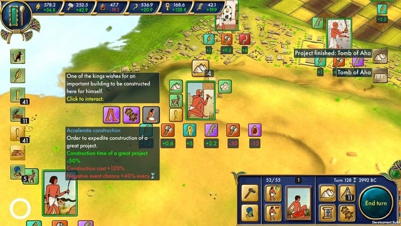 Egypt: Old Kingdom gameplay featuring a battle scene