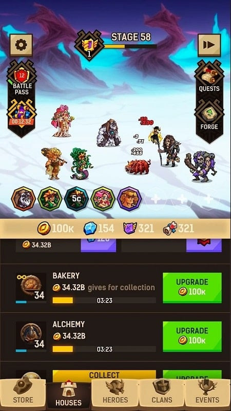 Gameplay screenshot of Endlesslands MOD APK showing character combat