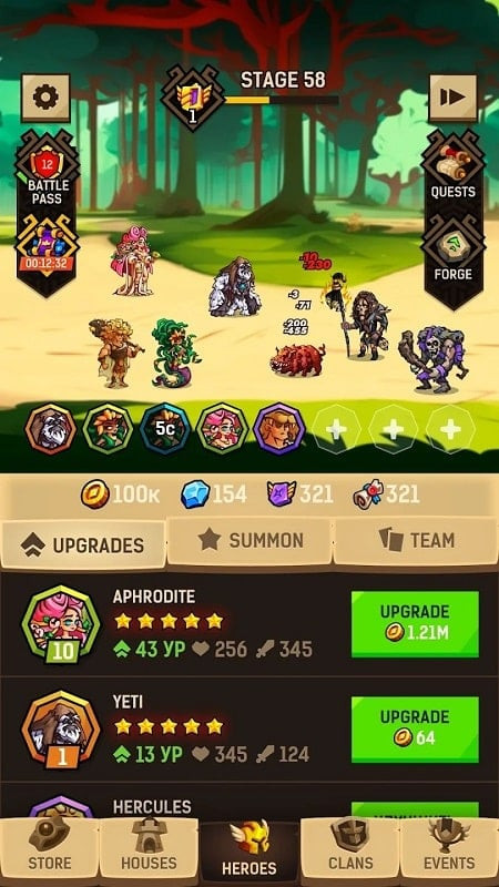 Character selection screen in Endlesslands MOD APK