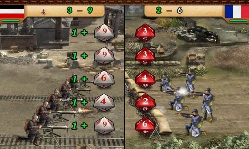 European War 3 gameplay screenshot showing in-game resources