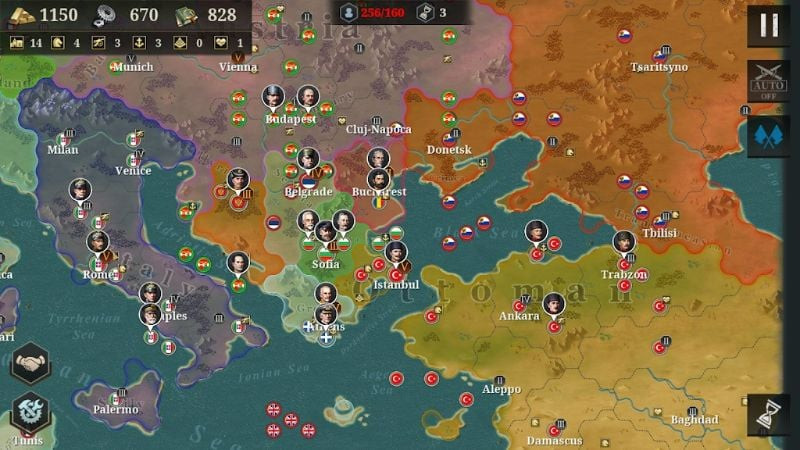 European War 6: 1914 screenshot showcasing available generals