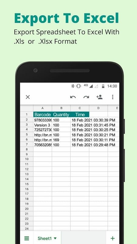 Excel Spreadsheet MOD APK Interface