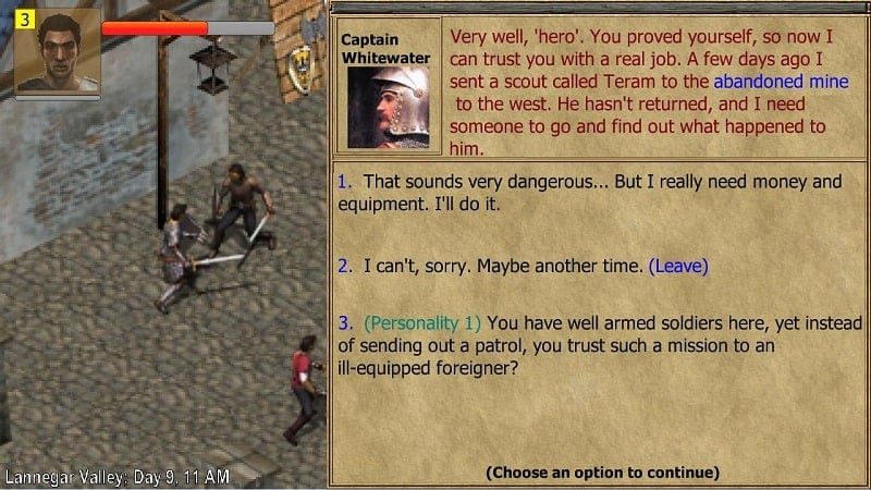 NPC interaction in Exiled Kingdoms RPG