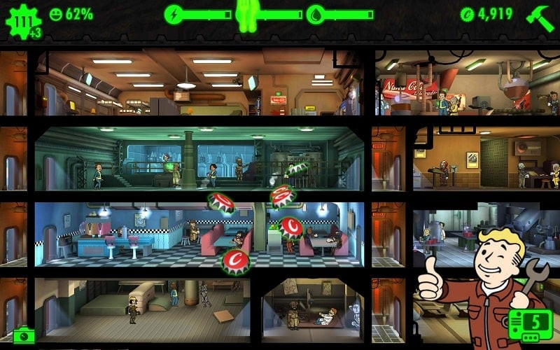 Fallout Shelter dweller stats screenshot