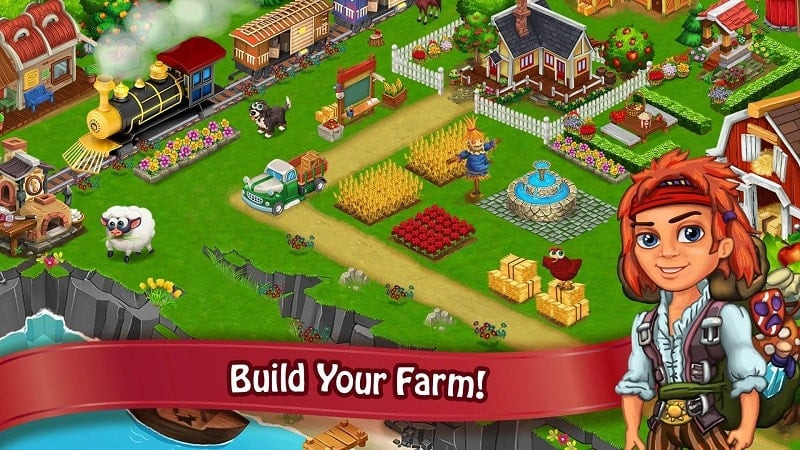 Harvesting crops in Farm Day Village Farming