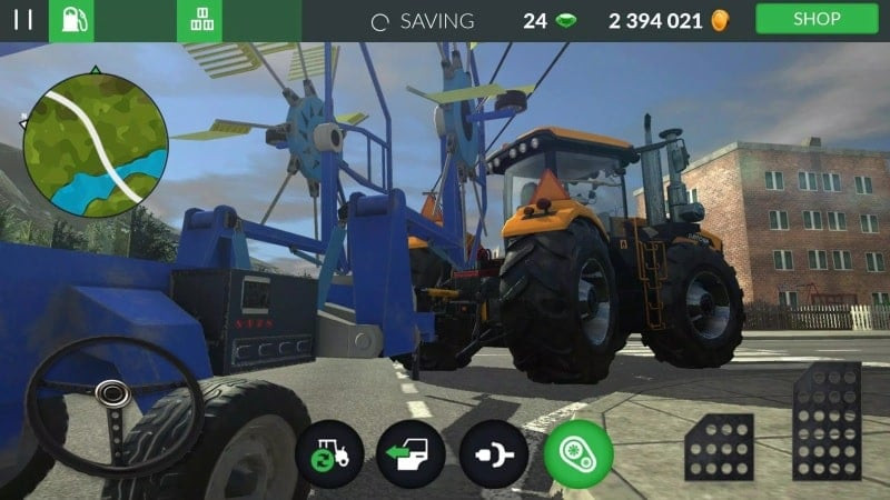 Farming PRO 3 MOD APK screenshot showing farm equipment