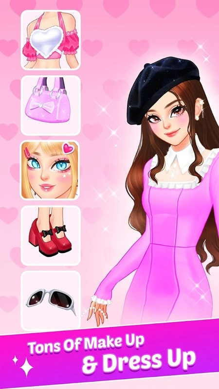 Fashion Drama MOD APK screenshot showcasing makeup options