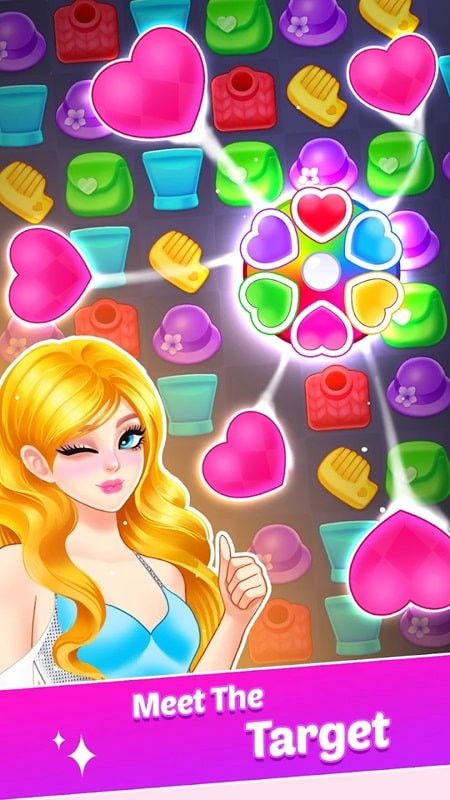 Fashion Drama MOD APK screenshot of match-3 gameplay