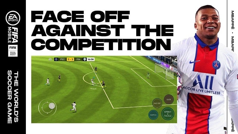 Close-up of a player in FIFA Football, showcasing the game's detailed and vivid graphics.