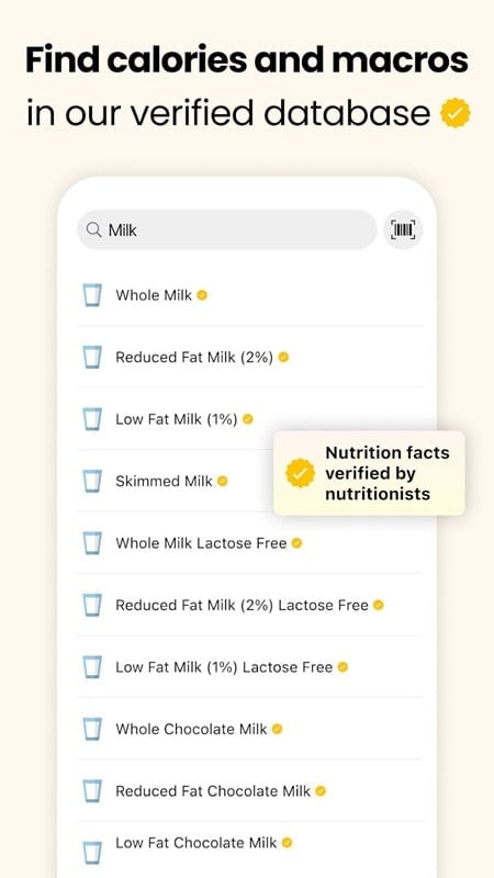 Meal planning interface on Fitia MOD APK, allowing users to select dishes and recipes.