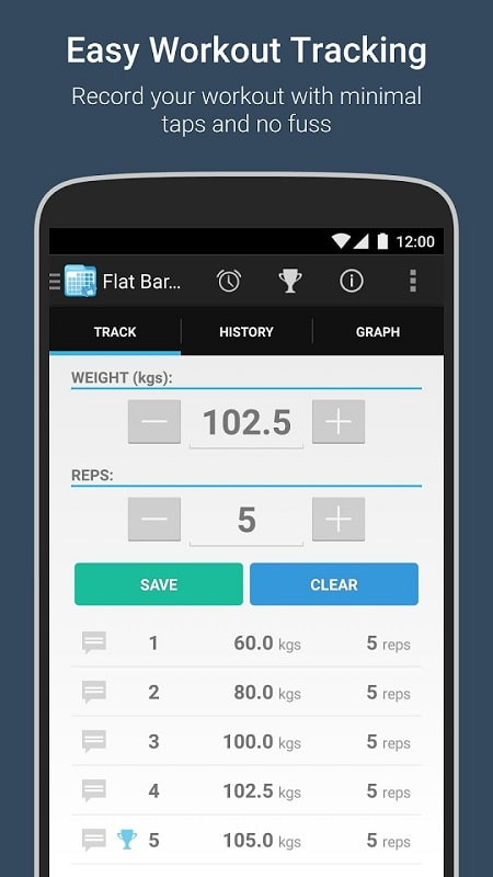 FitNotes data analysis and reports screenshot