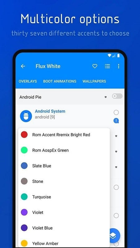 Flux White app interface