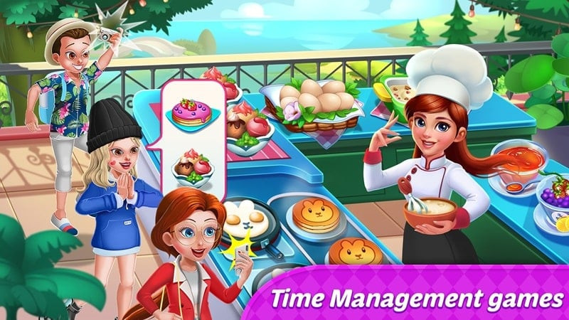 Chef preparing a dish in Food Diary APK