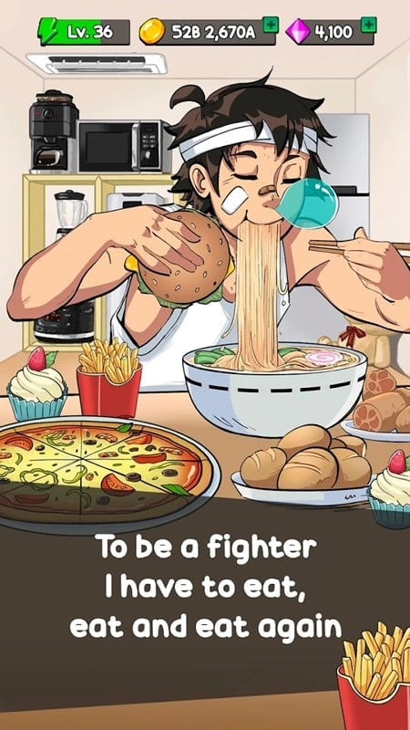 Food Fighter Clicker MOD APK gameplay screenshot