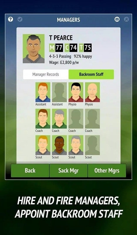 Football Chairman Pro match interface