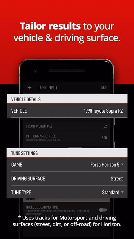 ForzaTune Pro Mod APK Features