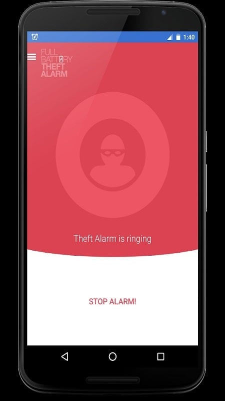 Full Battery & Theft Alarm User Interface