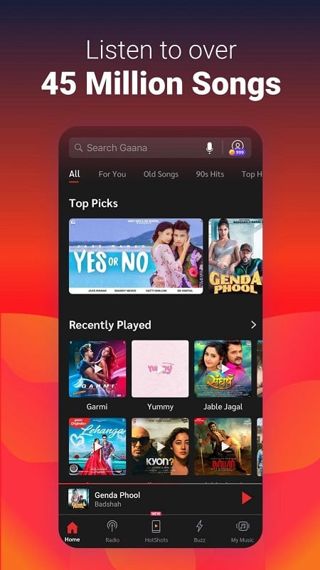 Gaana Music MOD APK screenshot