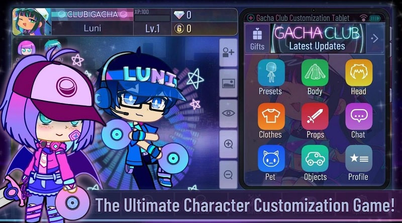 Gacha Club character customization screen